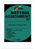 NST 1502 ASSIGNMENT 3 DUE 11 AUGUST 2023