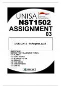NST1502 ASSIGNMENT 03 DUE 11AUGUST2023