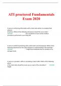 ATI proctored Fundamentals Exam 2020