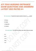 ATI TEAS Nursing Entrance Exam Questions and Answers Latest 2023 RATED A+