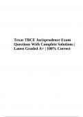 Texas TBCE Jurisprudence Final Exam Questions With Complete Solutions | Latest Graded A+.