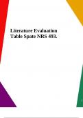 Literature Evaluation Table Spate NRS 493.