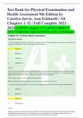 Test Bank for Physical Examination and Health Assessment 9th Edition by Carolyn Jarvis, Ann Eckhardt / All Chapters 1-32 / Full Complete 2023 - 2024 LATEST chapter 1-32 100%CORRECT AND VERIFIED QUESTIONS AND ANSWERS