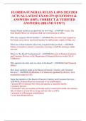 FLORIDA FUNERAL RULES LAWS 2023&sol;2024  ACTUAL LATEST EXAM 275 QUESTIONS &  ANSWERS &lpar;100&percnt; CORRECT & VERIFIED  ANSWERS&rpar; &lpar;BRAND NEW&excl;&excl;&rpar;