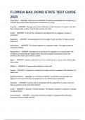 FLORIDA BAIL BOND STATE TEST GUIDE 2020 &lpar;WITH ALL ANSWERS VERIFIED LATEST VERSION&rpar;