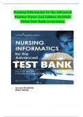 Nursing Informatics for the Advanced Practice Nurse 2nd Edition McBride Tietze Test Bank 2023-2024.