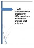 ATI comprehensive predictor C 190+ questions with correct answes latet solution 2023/2024