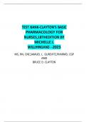 TEST BANK-CLAYTON'S BASIC PHARMACOLOGY FOR NURSES,18THEDITION BY MICHELLE J. WILLIHNGANZ- -2023