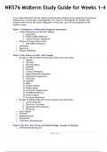 NR576 Midterm Study Guide for Weeks 1-4 