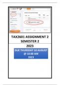 TAX2601 ASSIGNMENT 2 SEMESTER 2 2023 (DUE 10 AUGUST 2023)