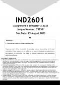 IND2601 Assignment 1 (ANSWERS) Semester 2 2023 - DISTINCTION GUARANTEED