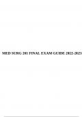 MED SURG 201 FINAL EXAM GUIDE 2022-2023.
