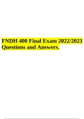 FNDH 400 Final Exam 2022&sol;2023 Questions and Answers Graded  A&plus;