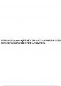 NURS 611 Exam 4 QUESTIONS AND ANSWERS GUIDE 2022-2023 (100%CORRECT ANSWERS).