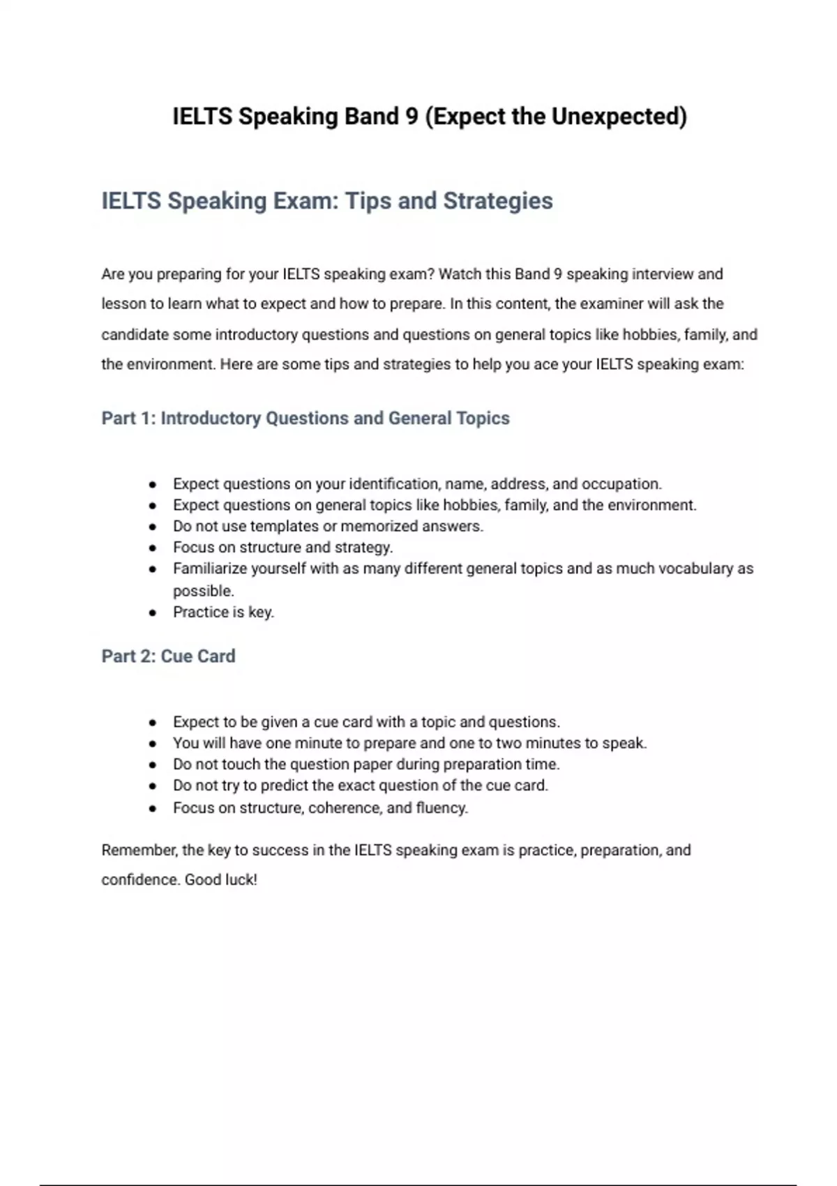 Mastering the IELTS: Your Ultimate Guide to Success - IELTS - Stuvia US