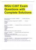 WGU C207 Exam Questions with Complete Solutions