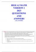 HESI A2 MATH VERSION 1 2023  QUESSTIONS  AND  ANSWERS