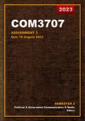 COM3707 - Assignment 1 & 3 Semester 2 (2023) - Due: 10 August (100% Guaranteed)