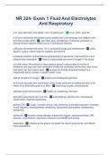 NR 324- Exam 1 Fluid And Electrolytes And Respiratory (Latest 2023 / 2024) : Adult Health I - Chamberlain