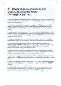 ATI Concept Assessment Level 3 Questions&vert;Answers 100&percnt; C0rrect&lpar;SCORED A&rpar;