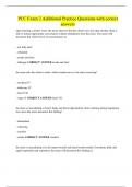 PCC Exam 2 Additional Practice Questions with correct answers