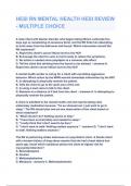 HESI RN MENTAL HEALTH HESI REVIEW - MULTIPLE CHOICE