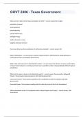 GOVT 2306 - Texas Government question n answers graded A+ verified