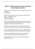 Master Training Specialist Study Questions with complete solutions&period;