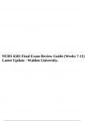 NURS 6501 Final Exam Review Guide (Weeks 7-11) Latest Update - Walden University.