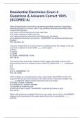 Residential Electrician Exam 4 Questions & Answers Correct 100&percnt;&lpar;SCORED A&rpar;