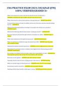CNA PRACTICE EXAM 2023&sol;2024&lpar;Fall QTR&rpar; 100&percnt; VERIFIED&vert;GRADED A&plus;