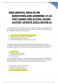 HESI MENTAL HEALTH RN QUESTIONS AND ANSWERS V1-V3 TEST BANKS AND ACTUAL EXAMS UPDATED