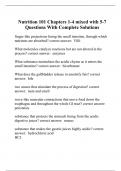 Nutrition 101 Chapters 1-4 mixed with 5-7 Questions With Complete Solutions