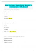 First Assistant Study Guide Questions and Answers 100% Solved