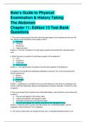 Bate’s Guide to Physical Examination & History Taking The Abdomen Chapter 11, Edition 13 Test Bank Questions