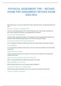 PHYSICAL ASSESMENT FNP &ndash; RETAKE  EXAM&sol; FNP ASSESMENT RETAKE EXAM  2022-2023