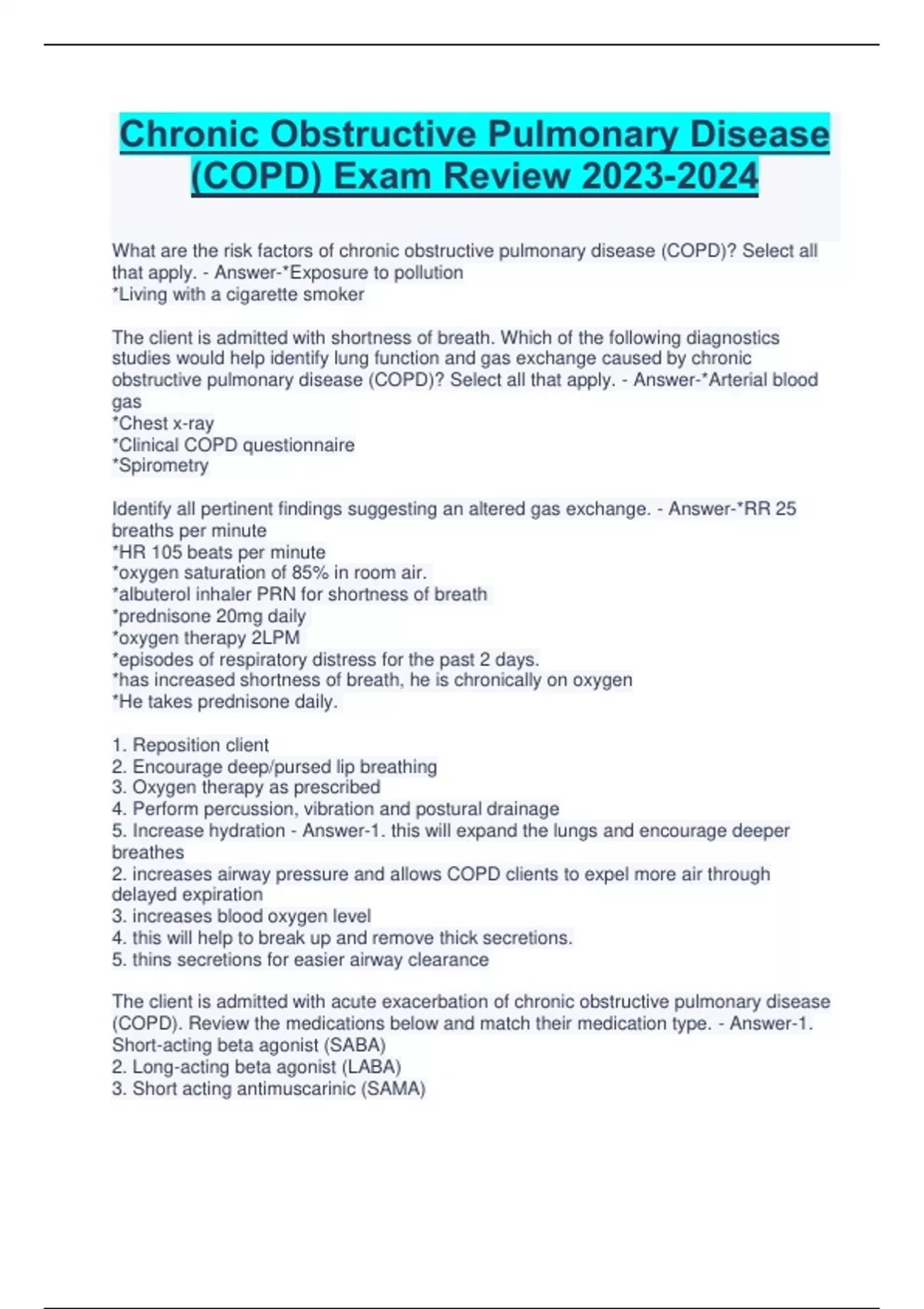 Chronic Obstructive Pulmonary Disease (COPD) - Chronic Obstructive ...