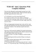 NURS 403 exam 3 Questions And Answers With Complete Solutions