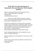 NURS 403 Ch&period;2 Quiz Introduction to Quantitative Research Questions With Complete Solutions
