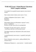 NURS 403 Exam 1 Patho&sol;Pharm1 Questions With Complete Solutions
