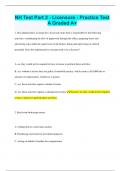 NH Test Part 2 - Licensure - Practice Test A Graded A+