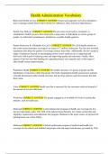 Health Administration Vocabulary