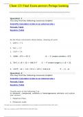 2023 CHEM 121 FINAL EXAM Questions and Answers PORTAGE LEARNING GRADE BOOSTER