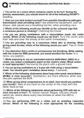 CPRAED for Professional Rescures and First Aid Exam B Questions and Answers &lpar;Verified Answers&rpar;