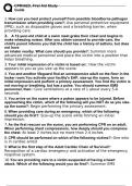 CPRAED&comma; First Aid Study Guide Questions and Answers &lpar;Verified Answers&rpar;
