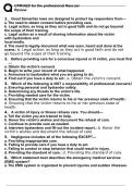 AED for the professional Rescuer Review Questions and Answers &lpar;Verified Answers&rpar;