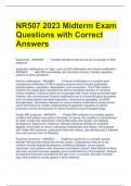 NR507 2023 Midterm Exam Questions with Correct Answers 