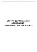 CIV 3701 ASSIGNMENT 1 SEMESTER 1 SOLUTIONS 2022, University of South Africa, UNISA