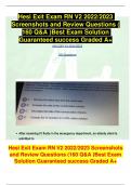 Hesi Exit Exam RN V2 2022/2023 Screenshots and Review Questions ( 160 Q&A )Best Exam Solution Guaranteed success Graded A+ HESI EXIT V2 2022/2023 160 Questions