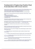 Fundamentals of Engineering &lpar;Fundies&rpar; Final Exam Questions with Correct Answers